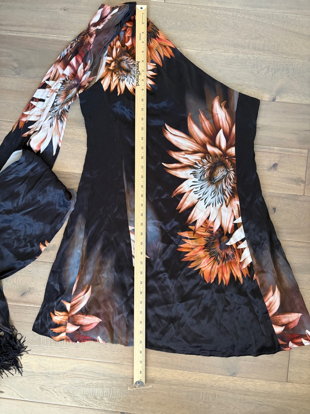 NWT Karen Millen Viscose Satin Tie Neck Scarf Mini Dress Floral Print US12 - Picture 12 of 13